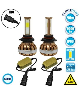 GloboStar® 99708 LED HID KIT H10 45 Watt COB LED 4500 Lumen 9-32 Volt DC 6000k